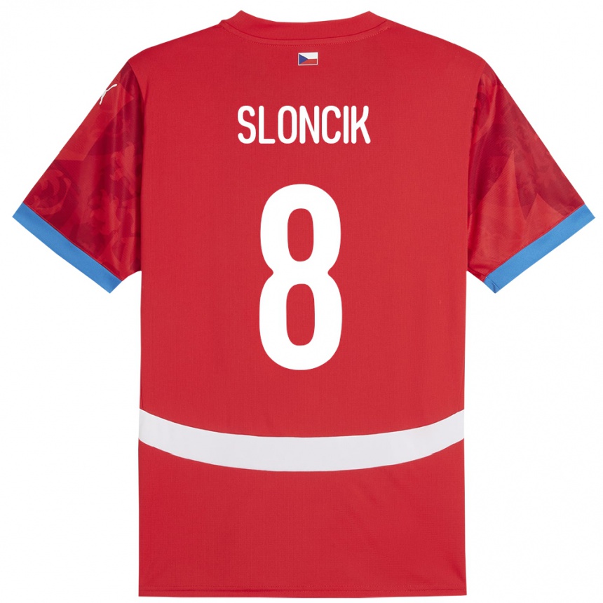 Kids Football Czech Republic Simon Sloncik #8 Red Home Jersey 24-26 T-Shirt Canada