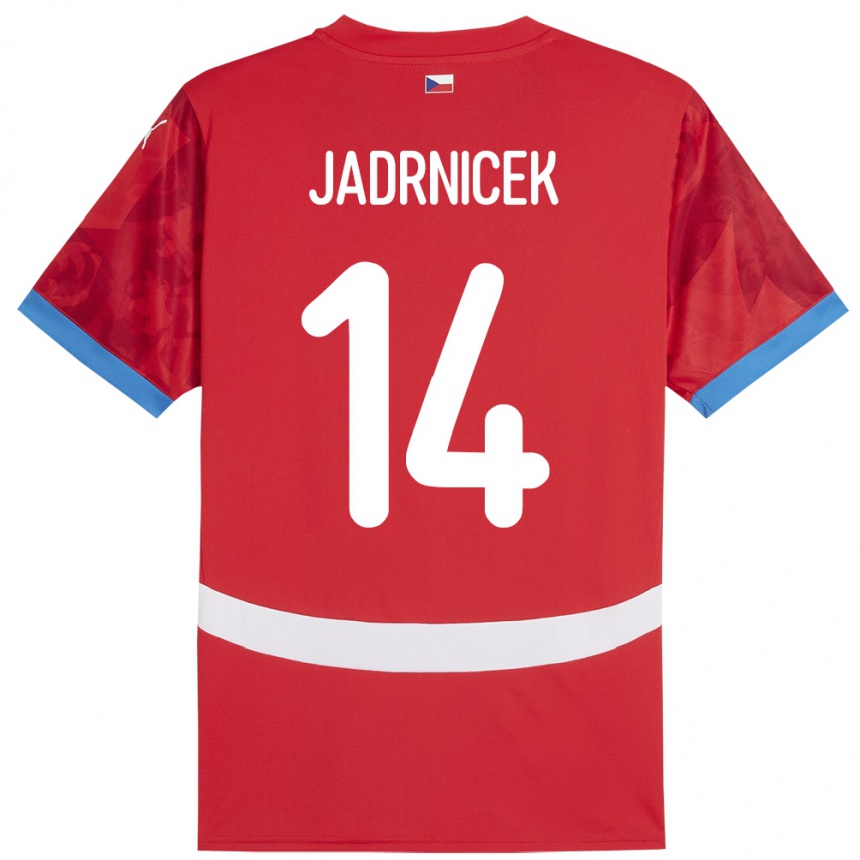 Kids Football Czech Republic Nikola Jadrnicek #14 Red Home Jersey 24-26 T-Shirt Canada