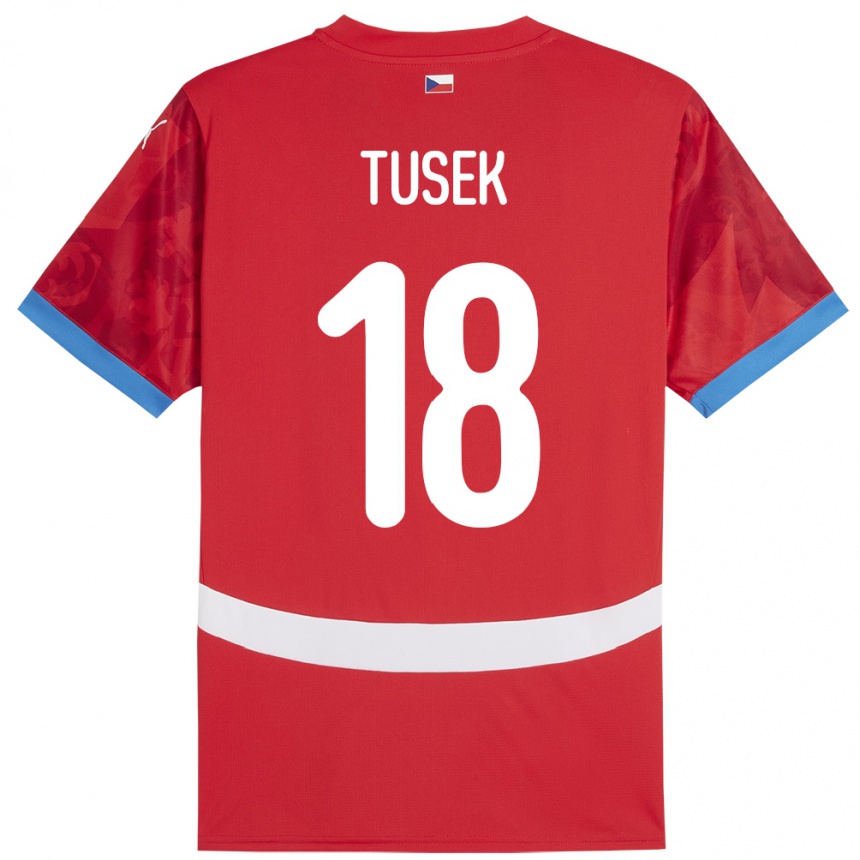 Kids Football Czech Republic Adam Tusek #18 Red Home Jersey 24-26 T-Shirt Canada