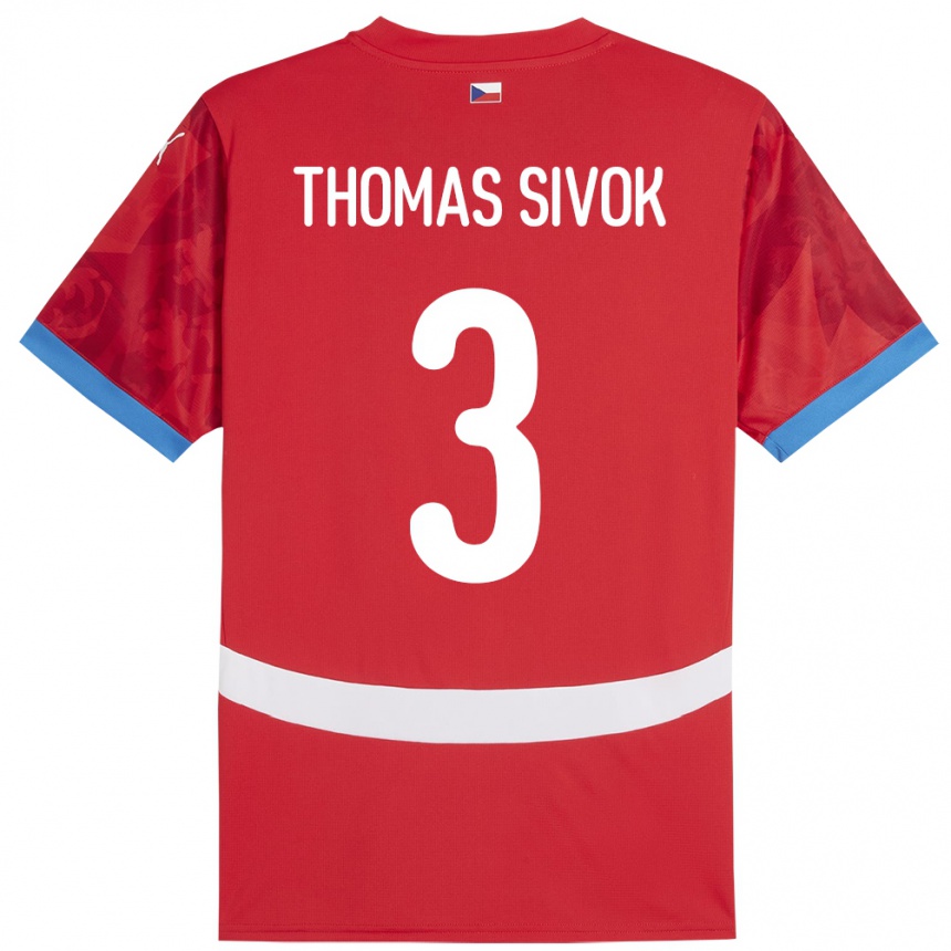 Kids Football Czech Republic Andre Thomas Sivok #3 Red Home Jersey 24-26 T-Shirt Canada