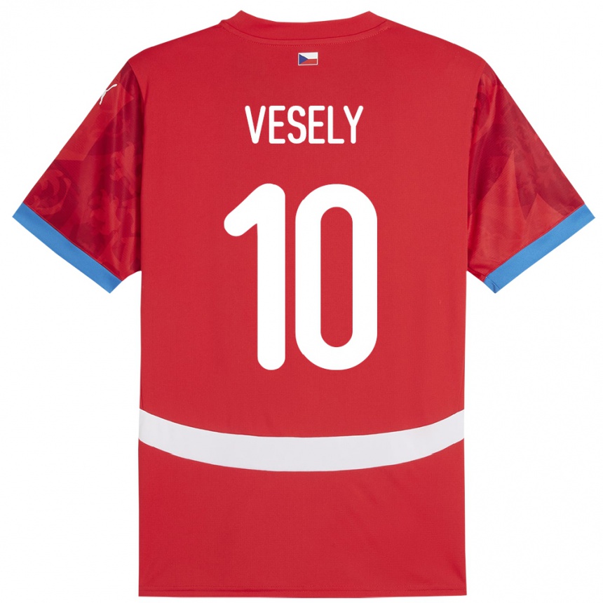 Kids Football Czech Republic David Vesely #10 Red Home Jersey 24-26 T-Shirt Canada