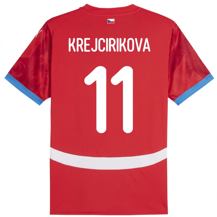 Kids Football Czech Republic Tereza Krejčiříková #11 Red Home Jersey 24-26 T-Shirt Canada