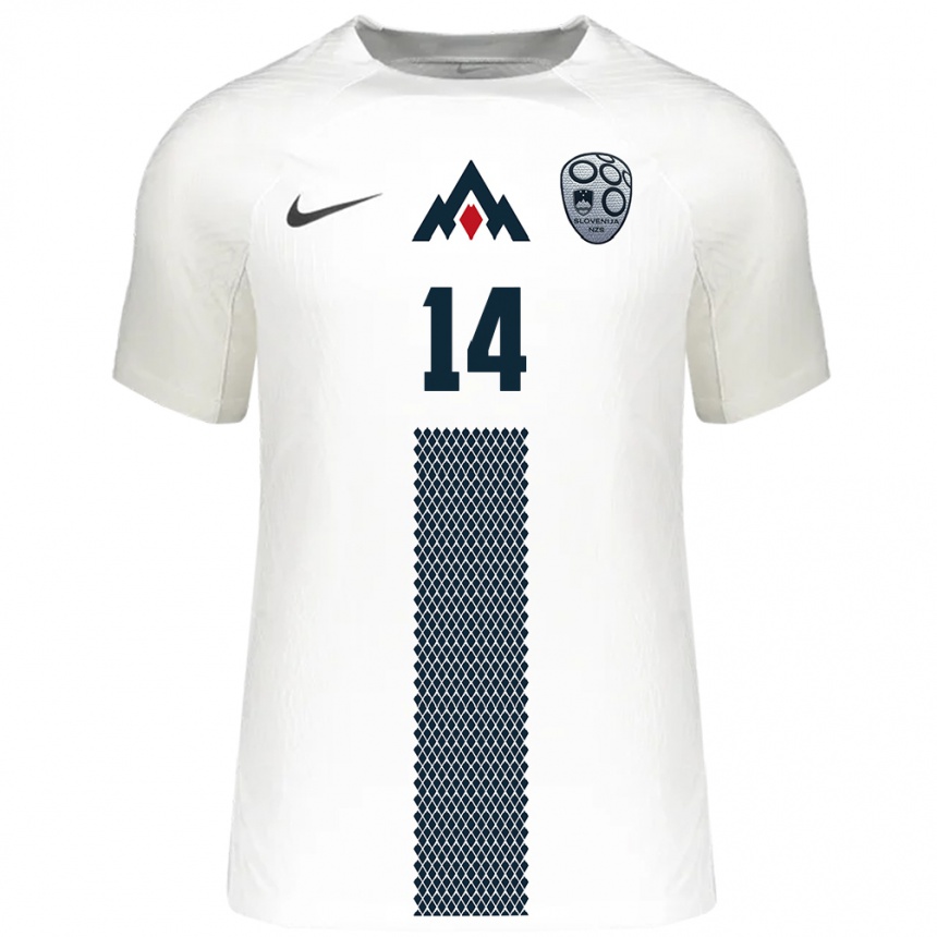 Kids Football Slovenia Jasmin Kurtic #14 White Home Jersey 24-26 T-Shirt Canada