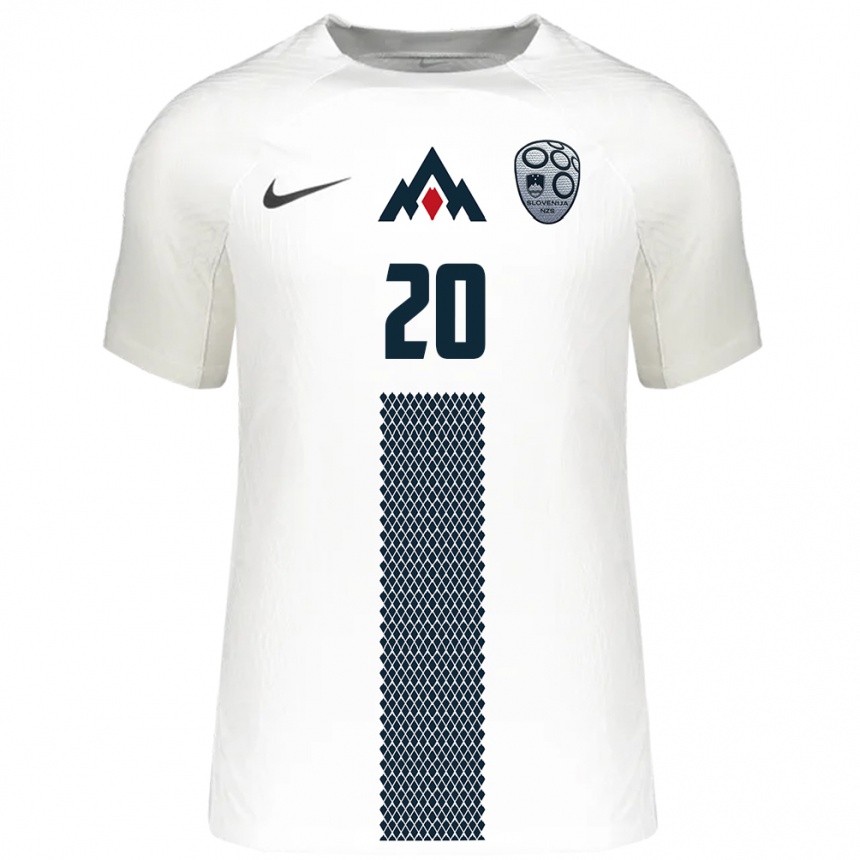 Kids Football Slovenia Zara Kramžar #20 White Home Jersey 24-26 T-Shirt Canada