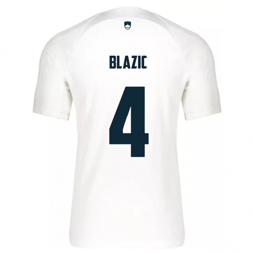 Kids Football Slovenia Miha Blazic #4 White Home Jersey 24-26 T-Shirt Canada