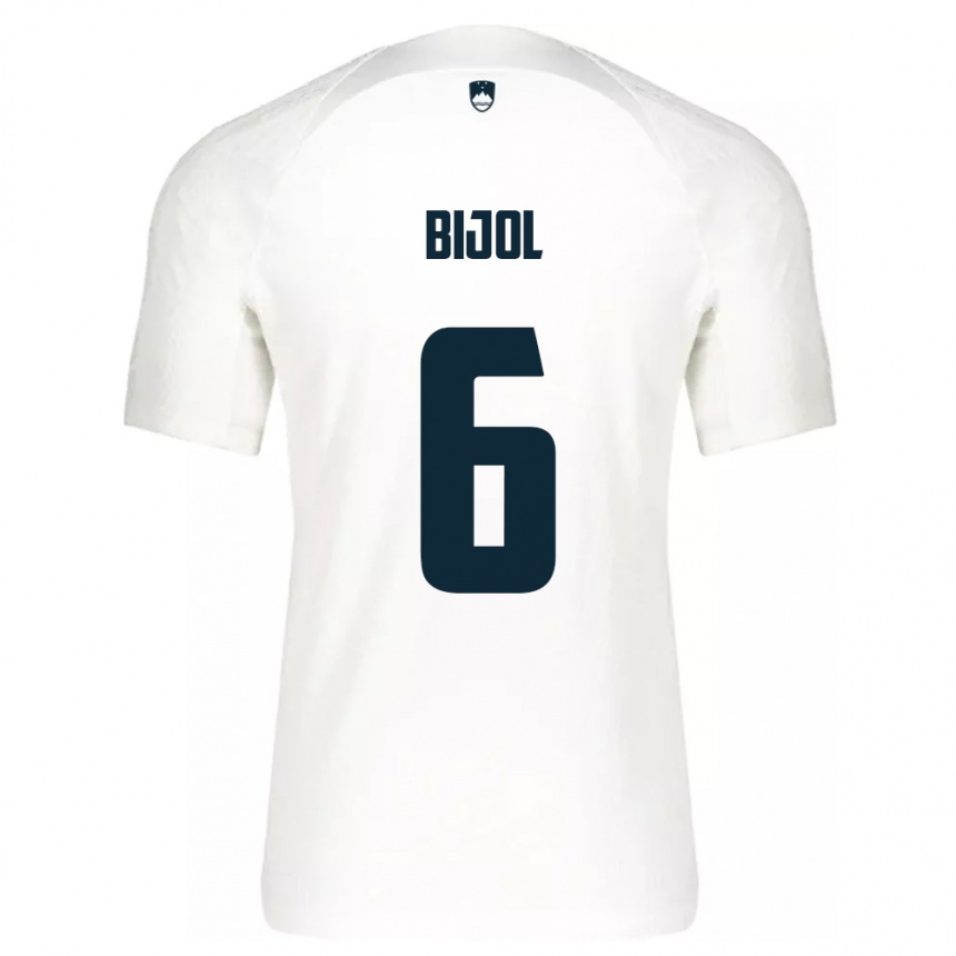 Kids Football Slovenia Jaka Bijol #6 White Home Jersey 24-26 T-Shirt Canada