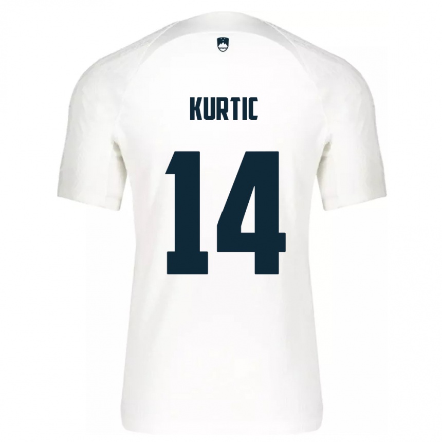 Kids Football Slovenia Jasmin Kurtic #14 White Home Jersey 24-26 T-Shirt Canada