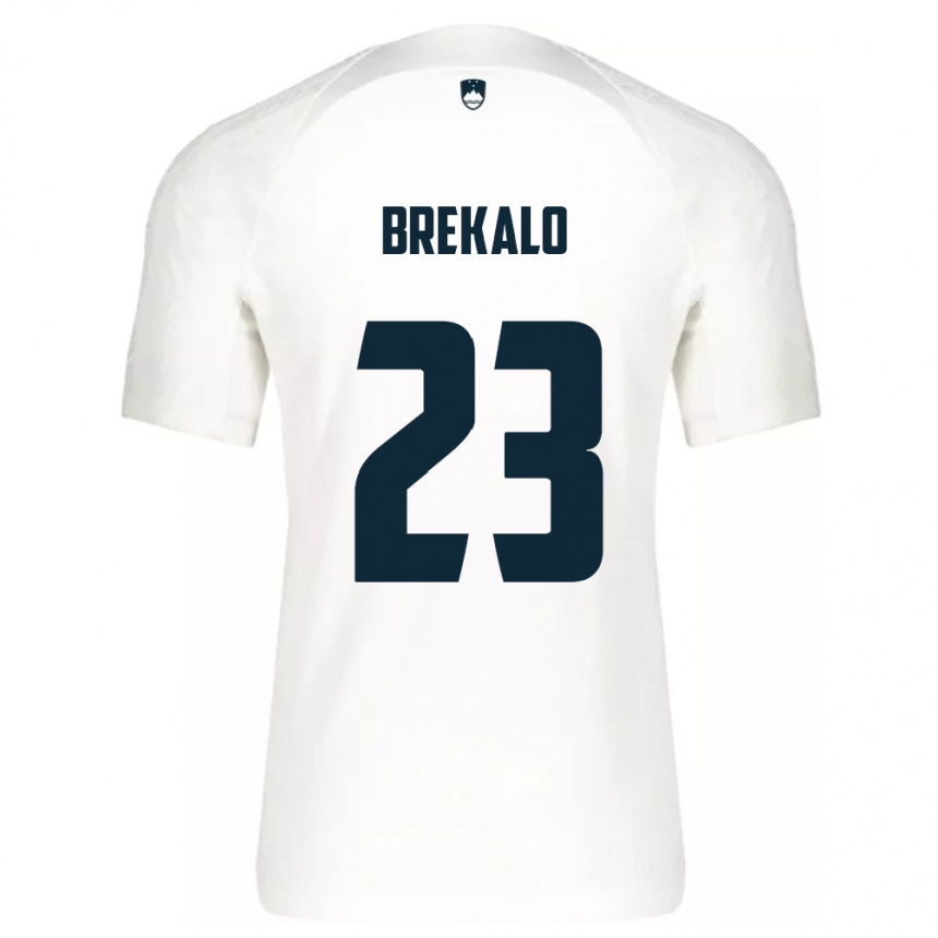 Kids Football Slovenia David Brekalo #23 White Home Jersey 24-26 T-Shirt Canada