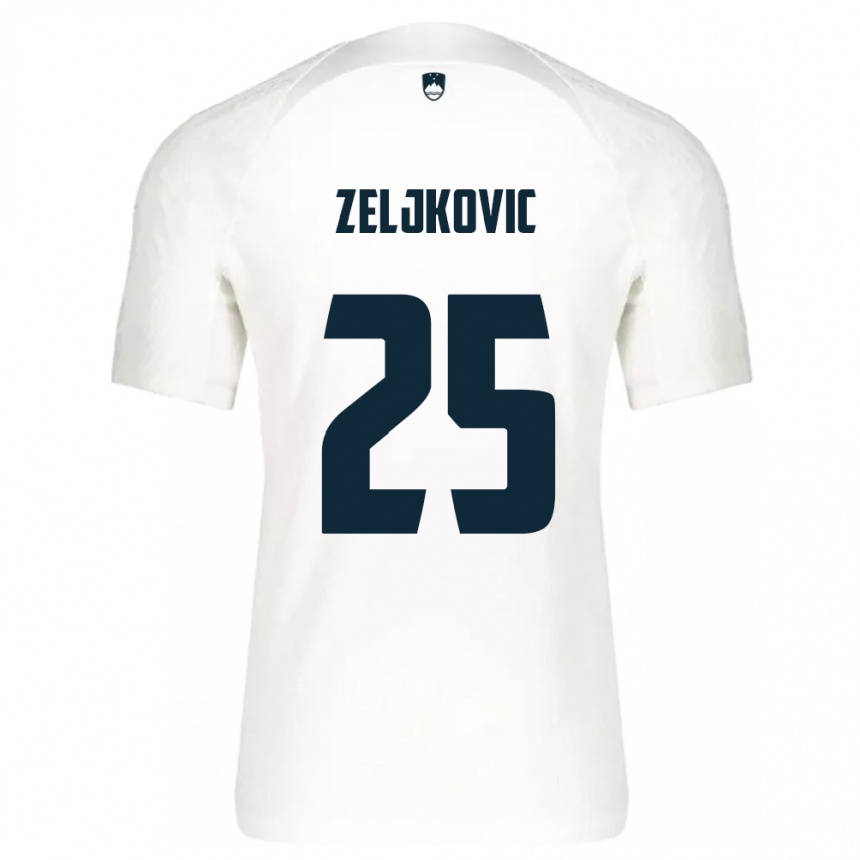 Kids Football Slovenia Adrian Zeljkovic #25 White Home Jersey 24-26 T-Shirt Canada