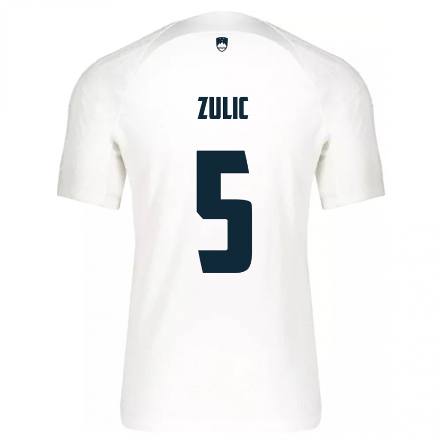 Kids Football Slovenia Anel Zulic #5 White Home Jersey 24-26 T-Shirt Canada