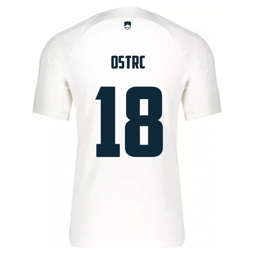 Kids Football Slovenia Enrik Ostrc #18 White Home Jersey 24-26 T-Shirt Canada