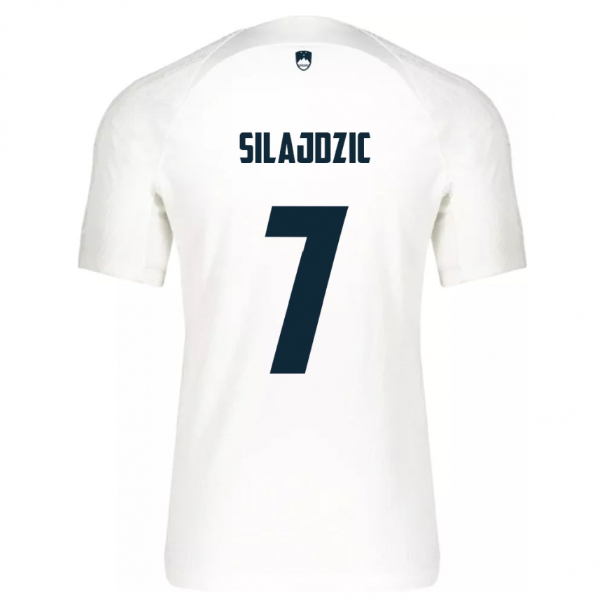 Kids Football Slovenia Riad Silajdzic #7 White Home Jersey 24-26 T-Shirt Canada