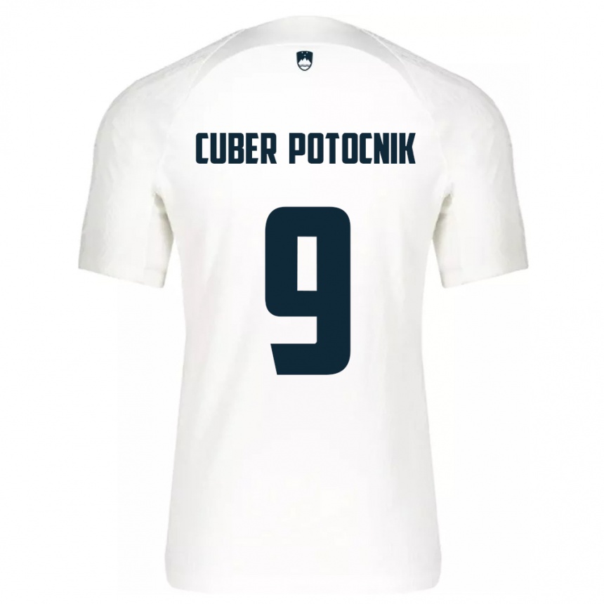 Kids Football Slovenia Jaka Cuber Potocnik #9 White Home Jersey 24-26 T-Shirt Canada