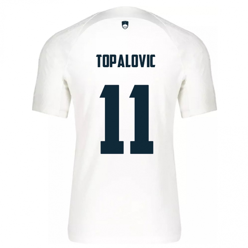 Kids Football Slovenia Luka Topalovic #11 White Home Jersey 24-26 T-Shirt Canada