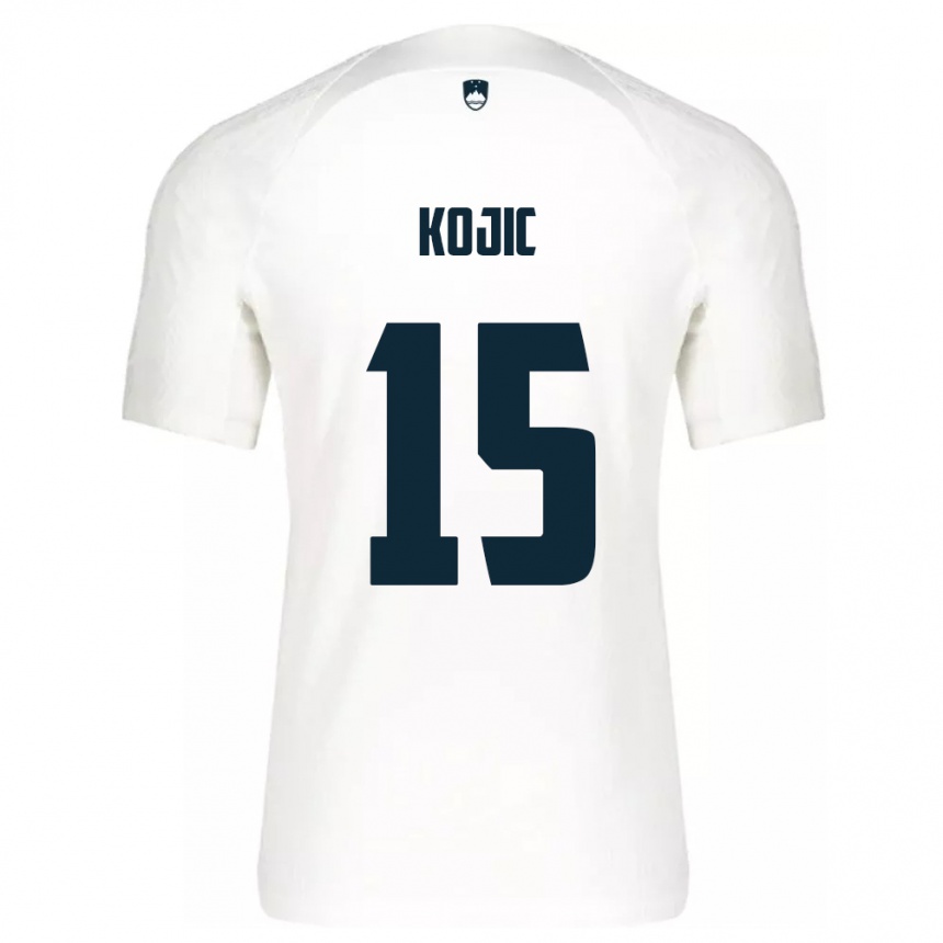 Kids Football Slovenia Dino Kojic #15 White Home Jersey 24-26 T-Shirt Canada