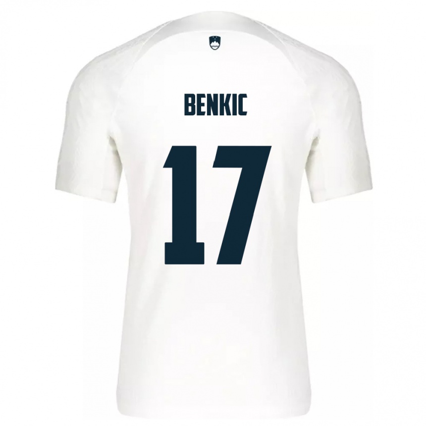 Kids Football Slovenia Kevin Benkic #17 White Home Jersey 24-26 T-Shirt Canada