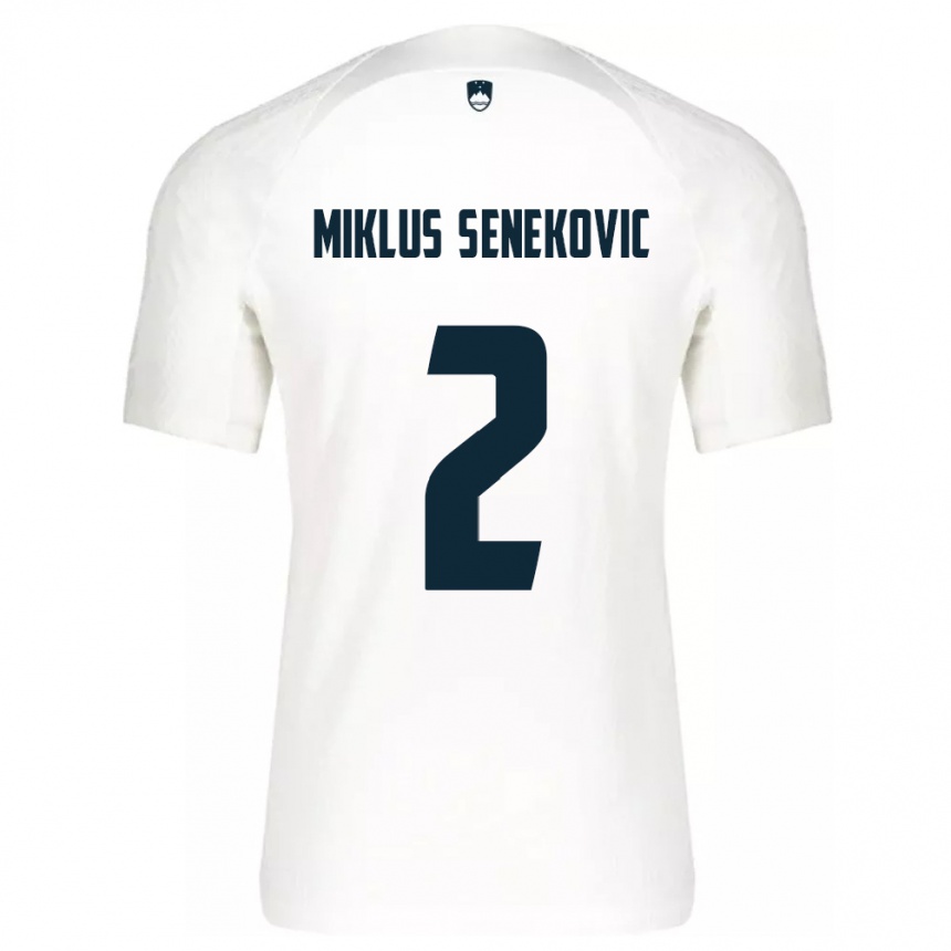 Kids Football Slovenia Gal Miklus Senekovic #2 White Home Jersey 24-26 T-Shirt Canada