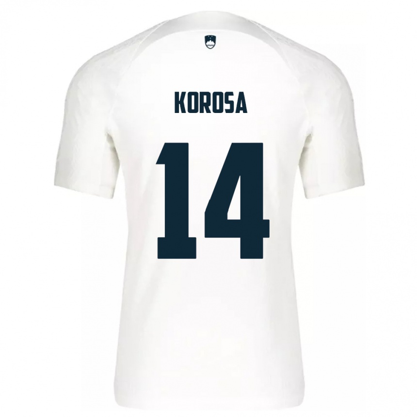 Kids Football Slovenia Anej Koroša #14 White Home Jersey 24-26 T-Shirt Canada