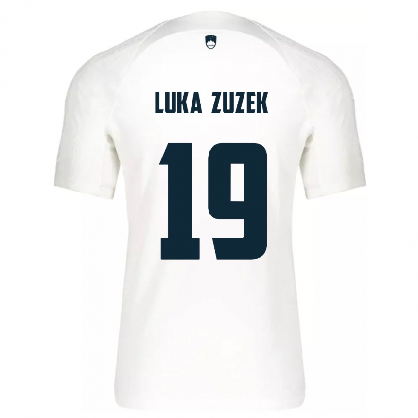 Kids Football Slovenia Zan Luka Zuzek #19 White Home Jersey 24-26 T-Shirt Canada