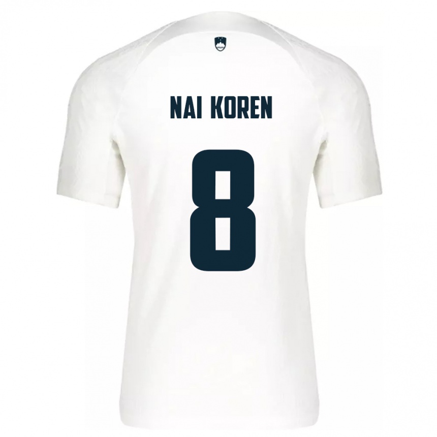 Kids Football Slovenia Tian Nai Koren #8 White Home Jersey 24-26 T-Shirt Canada