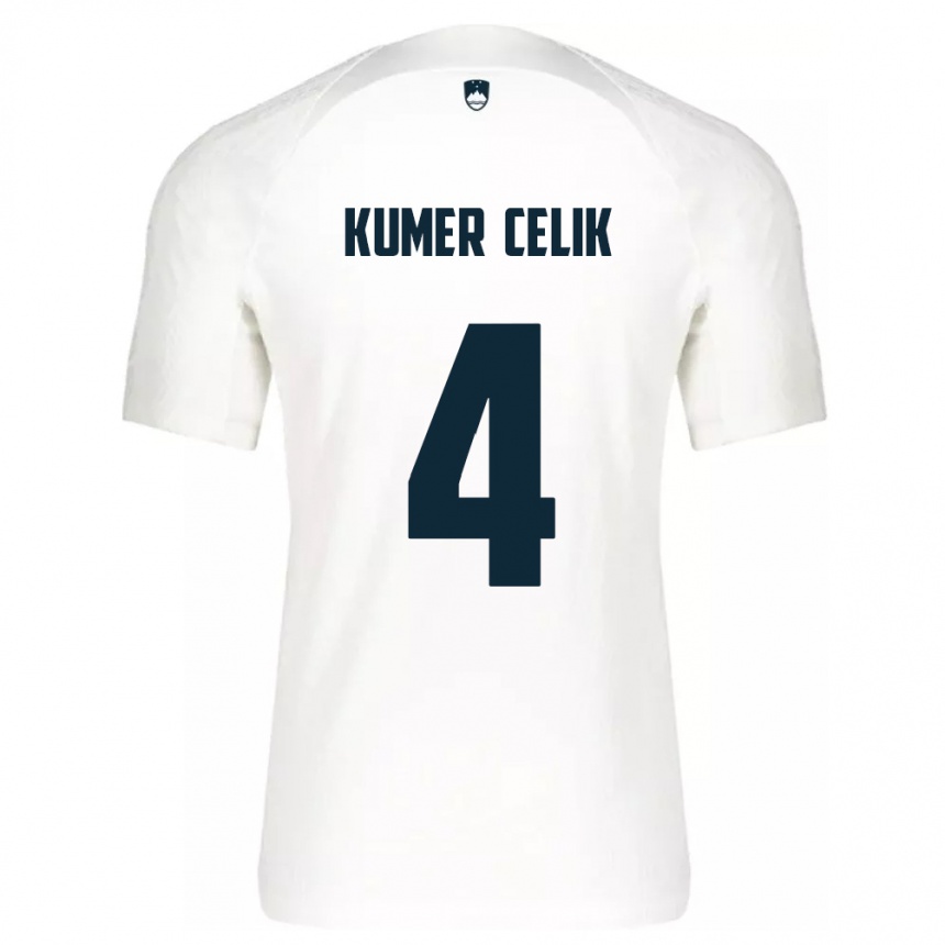 Kids Football Slovenia An Kumer Celik #4 White Home Jersey 24-26 T-Shirt Canada