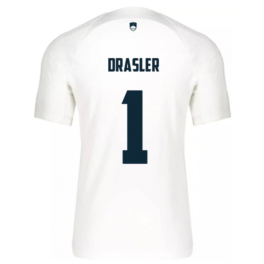 Kids Football Slovenia Iztok Drasler #1 White Home Jersey 24-26 T-Shirt Canada