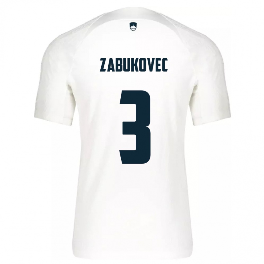 Kids Football Slovenia Anze Zabukovec #3 White Home Jersey 24-26 T-Shirt Canada