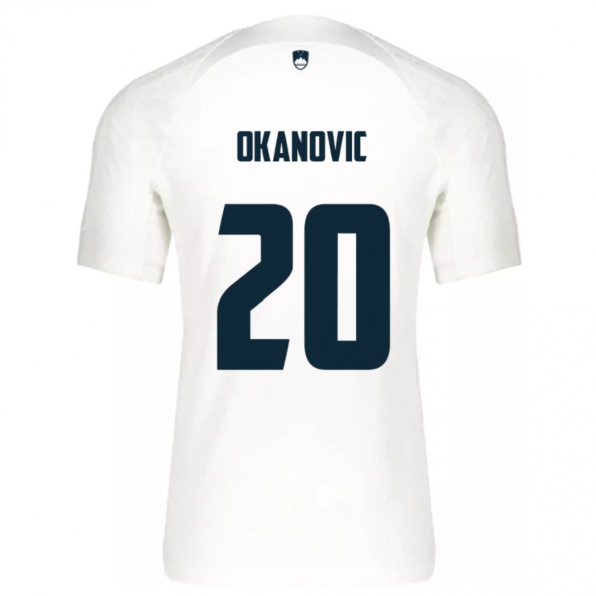 Kids Football Slovenia Deen Okanovic #20 White Home Jersey 24-26 T-Shirt Canada