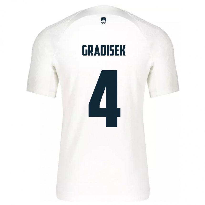 Kids Football Slovenia Sara Gradišek #4 White Home Jersey 24-26 T-Shirt Canada