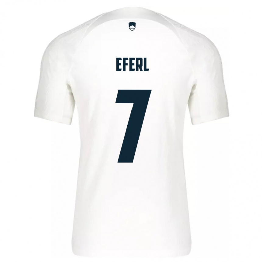 Kids Football Slovenia Anja Eferl #7 White Home Jersey 24-26 T-Shirt Canada