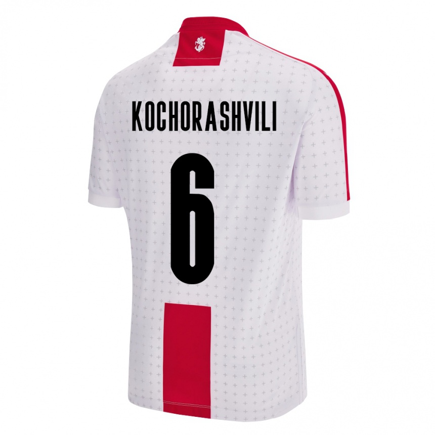 Kids Football Georgia Giorgi Kochorashvili #6 White Home Jersey 24-26 T-Shirt Canada