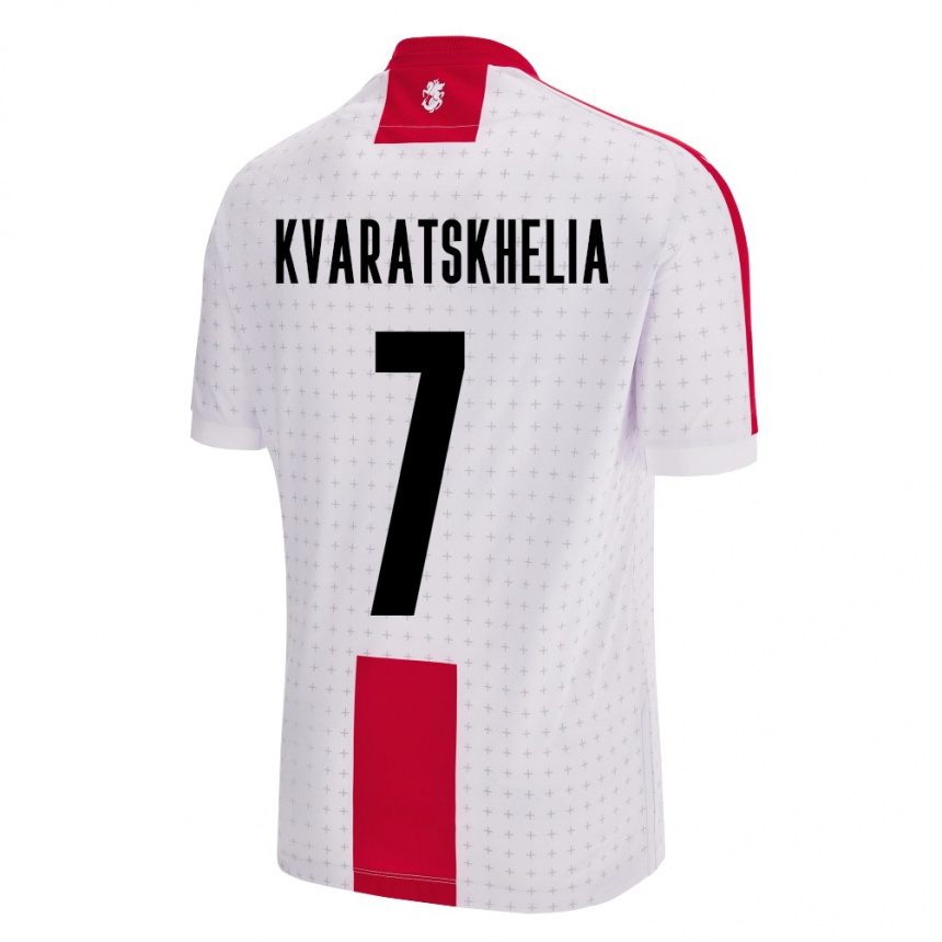 Kids Football Georgia Khvicha Kvaratskhelia #7 White Home Jersey 24-26 T-Shirt Canada