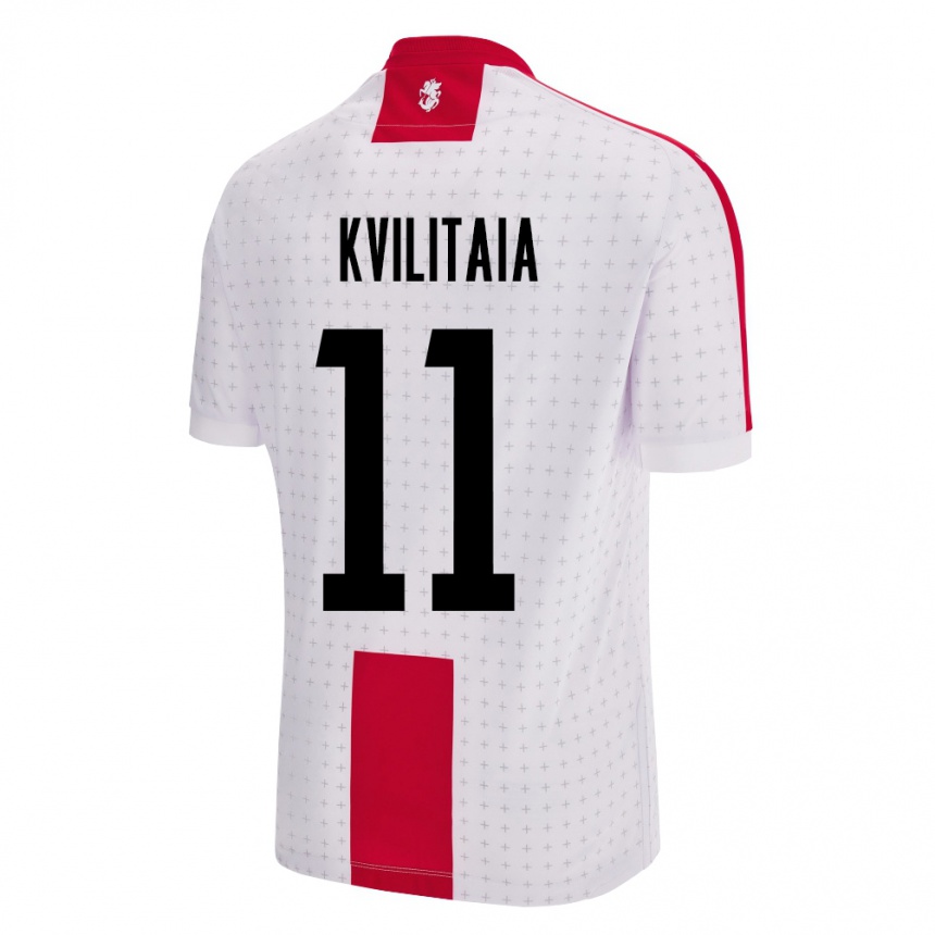 Kids Football Georgia Giorgi Kvilitaia #11 White Home Jersey 24-26 T-Shirt Canada