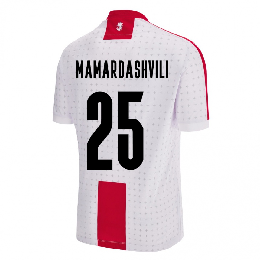 Kids Football Georgia Giorgi Mamardashvili #25 White Home Jersey 24-26 T-Shirt Canada