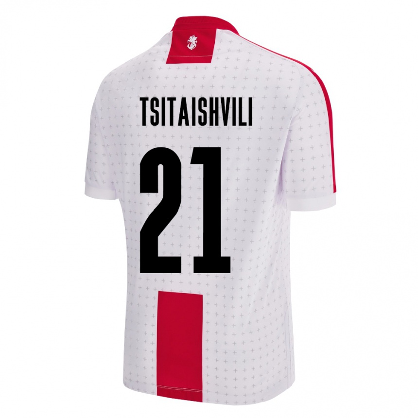 Kids Football Georgia Georgiy Tsitaishvili #21 White Home Jersey 24-26 T-Shirt Canada