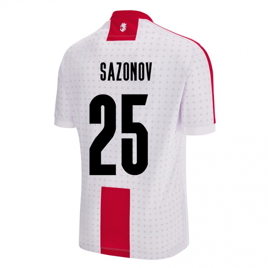 Kids Football Georgia Saba Sazonov #25 White Home Jersey 24-26 T-Shirt Canada