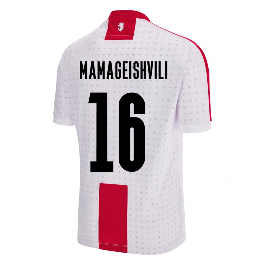 Kids Football Georgia Gizo Mamageishvili #16 White Home Jersey 24-26 T-Shirt Canada