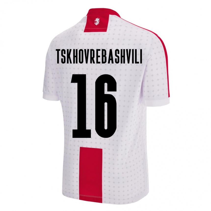 Kids Football Georgia Nikoloz Tskhovrebashvili #16 White Home Jersey 24-26 T-Shirt Canada