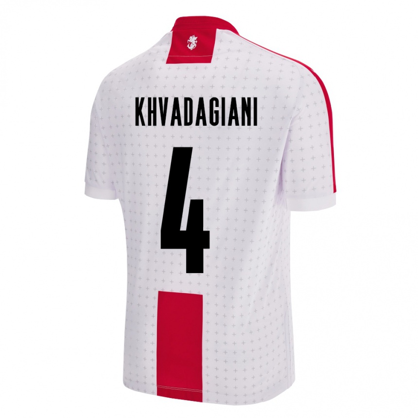 Kids Football Georgia Saba Khvadagiani #4 White Home Jersey 24-26 T-Shirt Canada