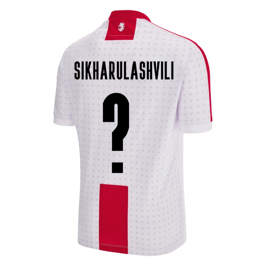 Kids Football Georgia Nika Sikharulashvili #0 White Home Jersey 24-26 T-Shirt Canada