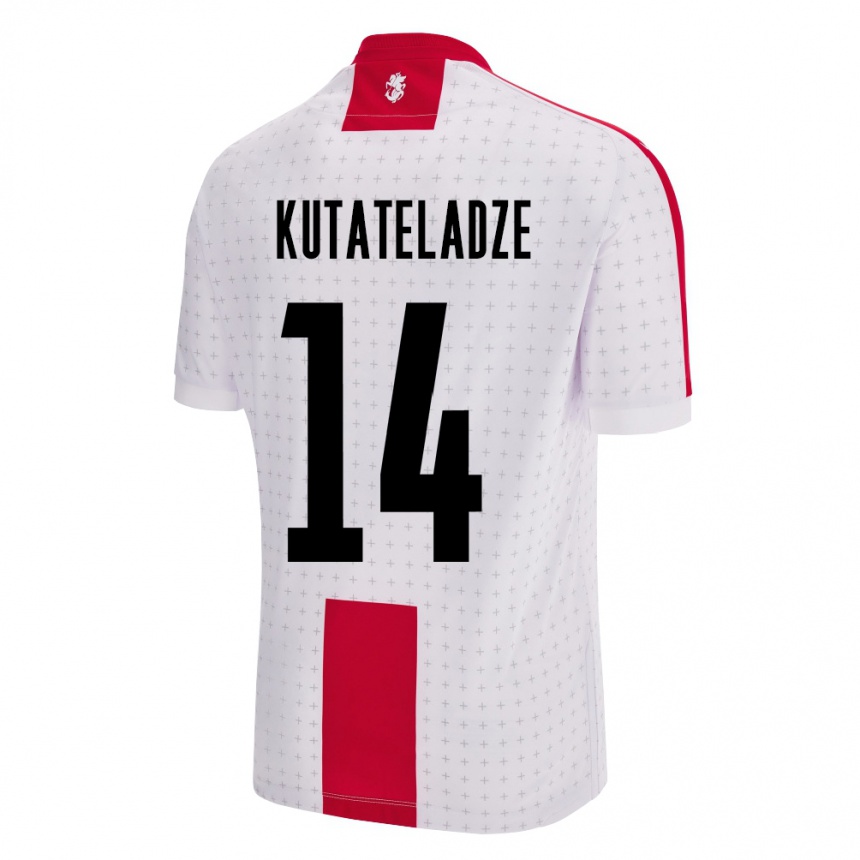 Kids Football Georgia Alexandre Kutateladze #14 White Home Jersey 24-26 T-Shirt Canada