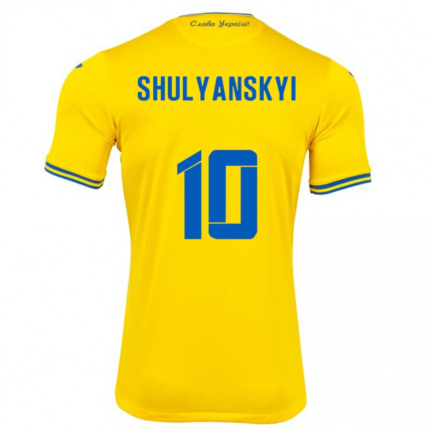 Kids Football Ukraine Artem Shulyanskyi #10 Yellow Home Jersey 24-26 T-Shirt Canada