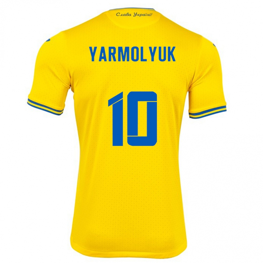 Kids Football Ukraine Yegor Yarmolyuk #10 Yellow Home Jersey 24-26 T-Shirt Canada