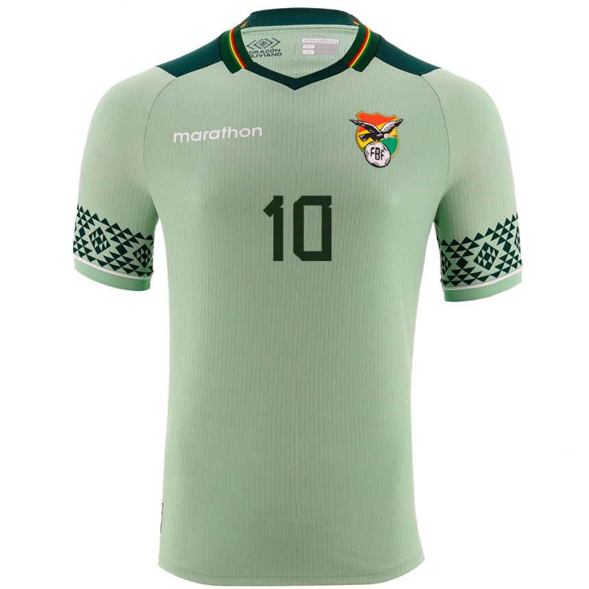 Kids Football Bolivia Leonardo Viviani #10 Light Green Home Jersey 24-26 T-Shirt Canada