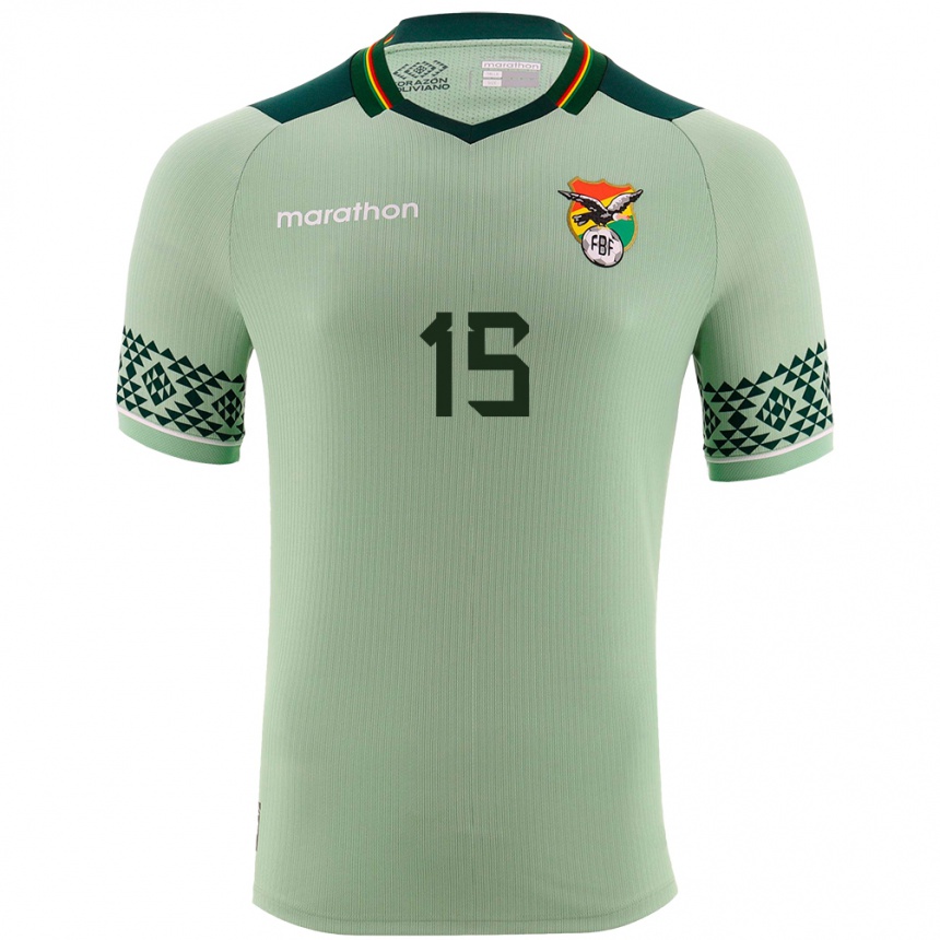 Kids Football Bolivia Aidé Mendiola #15 Light Green Home Jersey 24-26 T-Shirt Canada