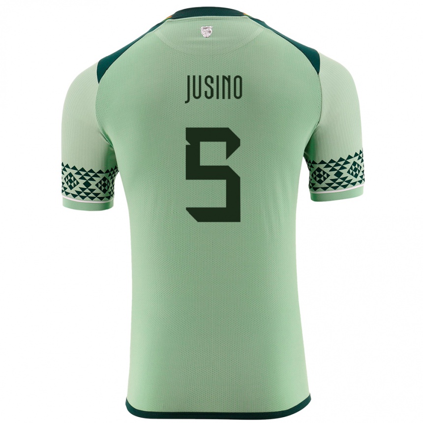 Kids Football Bolivia Adrián Jusino #5 Light Green Home Jersey 24-26 T-Shirt Canada