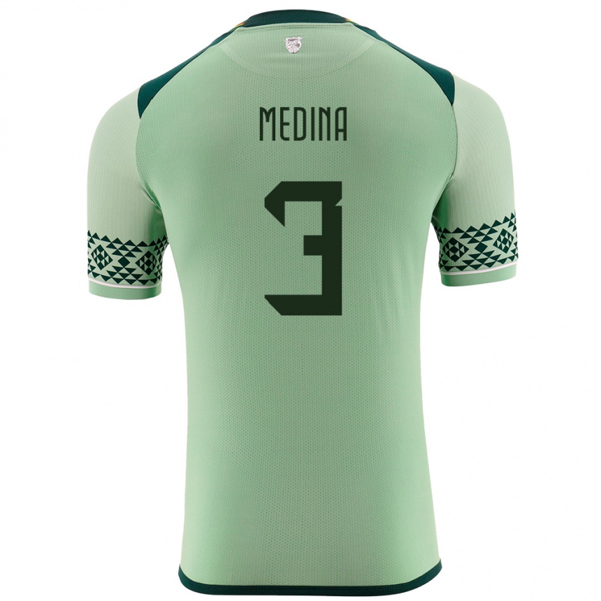 Kids Football Bolivia Diego Medina #3 Light Green Home Jersey 24-26 T-Shirt Canada