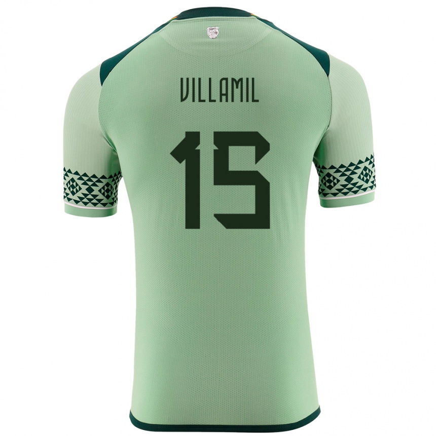 Kids Football Bolivia Gabriel Villamíl #15 Light Green Home Jersey 24-26 T-Shirt Canada