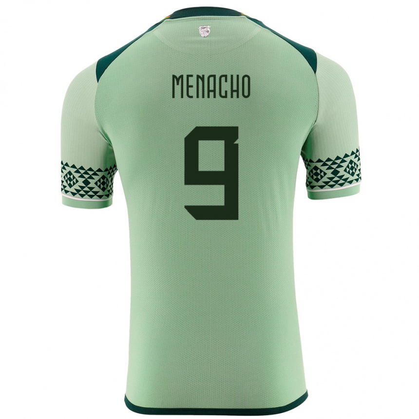 Kids Football Bolivia Cesar Menacho #9 Light Green Home Jersey 24-26 T-Shirt Canada