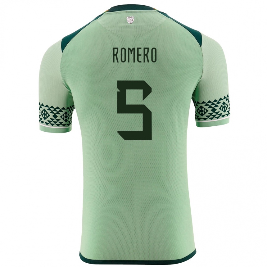 Kids Football Bolivia César Romero #5 Light Green Home Jersey 24-26 T-Shirt Canada